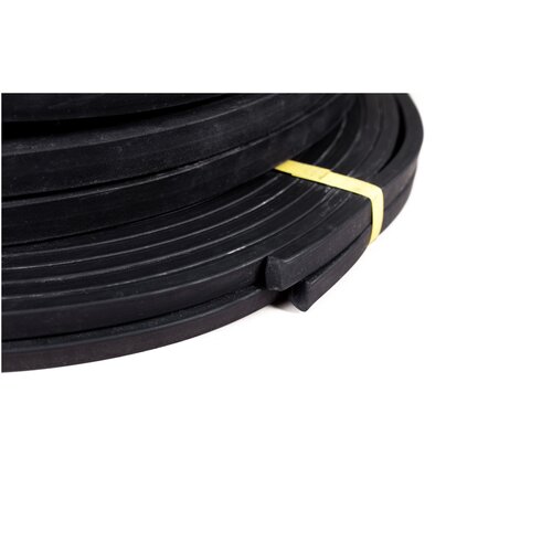 Шнур резиновый уплотнительный, черный, монолитный, жесткий, прямоугольный, размер 8х16 мм, длина 5 метров