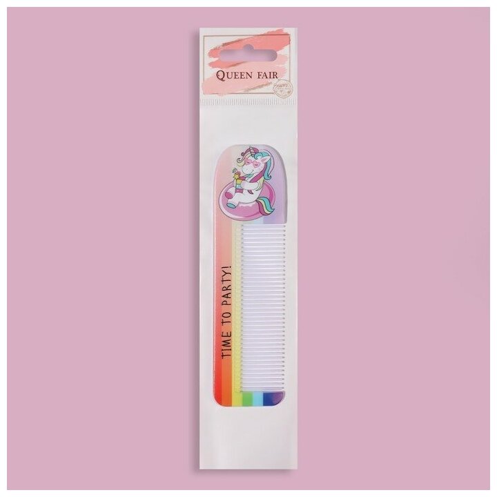 Расчёска «единорог пати», с ручкой, фигурная, 14,7 × 3,7, разноцветная