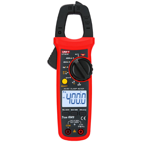 handheld portable intelligent digital multimeter large screen display 6000 counts ncv true rms measurement acdc multimetro Токоизмерительные клещи UNI-T UT203R