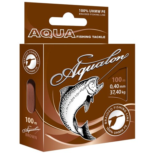 плетеный шнур aqua aqualon 100m brown d 0 25mm Плетеный шнур Aqualon Brown 0,40mm 100m