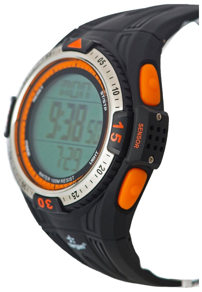 Водонепроницаемые спортивные часы с глубиномером Sargan Вектор 100М, цвет оранжевый