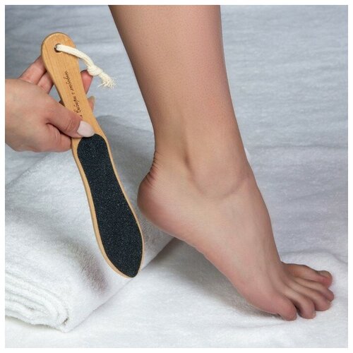 Купить Тёрка для ног, наждачная, двусторонняя, 25 см, деревянная, Без бренда