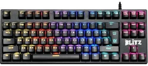 Клавиатура игровая Defender Blitz GK-240L RU Rainbow механическая, подсветка, чёрная