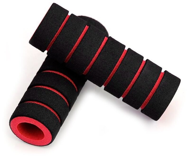 фото Неопреновые мягкие накладки грипсы GCsport красные, длина 10,8см - 2шт (для велоруля, турника, инвентаря)
