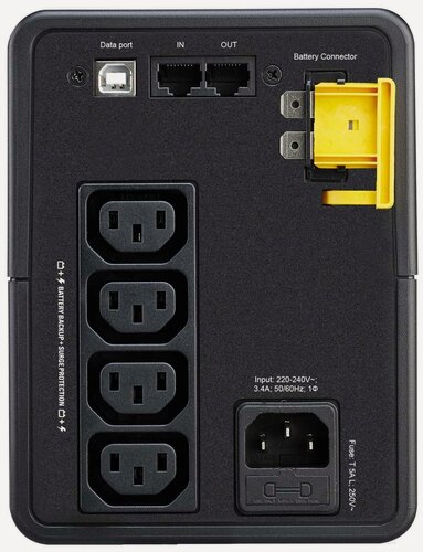 Изображение товара ИБП APC Back-UPS BX750MI black (линейно-интерактивный, 750VA, 410W, 4xC13 (компьютерные), USB, RJ-45) (BX750MI)