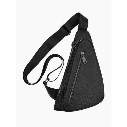 Сумка кросс-боди LEGENDARY MAN, фактура зернистая, черная