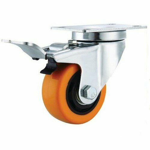 Колесо ПВХ 75 мм с тормозом LongWay 4022075 PVC