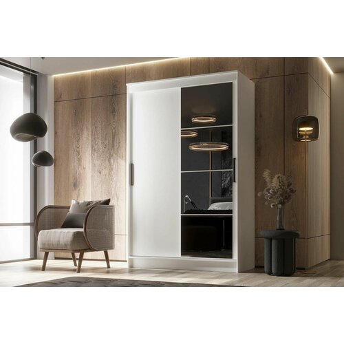 Шкаф-купе Элен белый, рамер 126х59х200