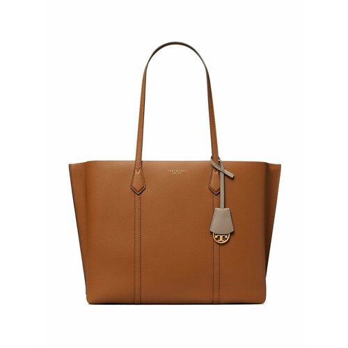 Сумка тоут Tory Burch, фактура зернистая, коричневый