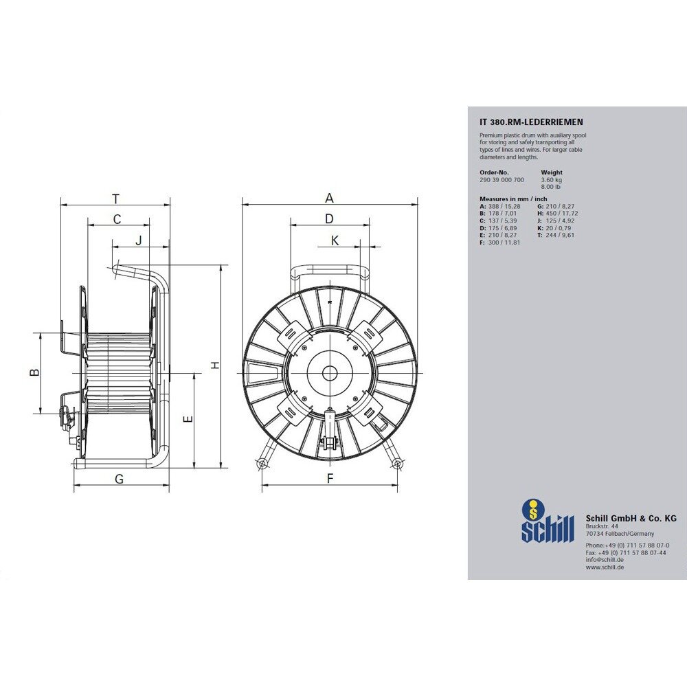 Катушка для транспортировки кабеля Schill IT 380. RM — фото 1