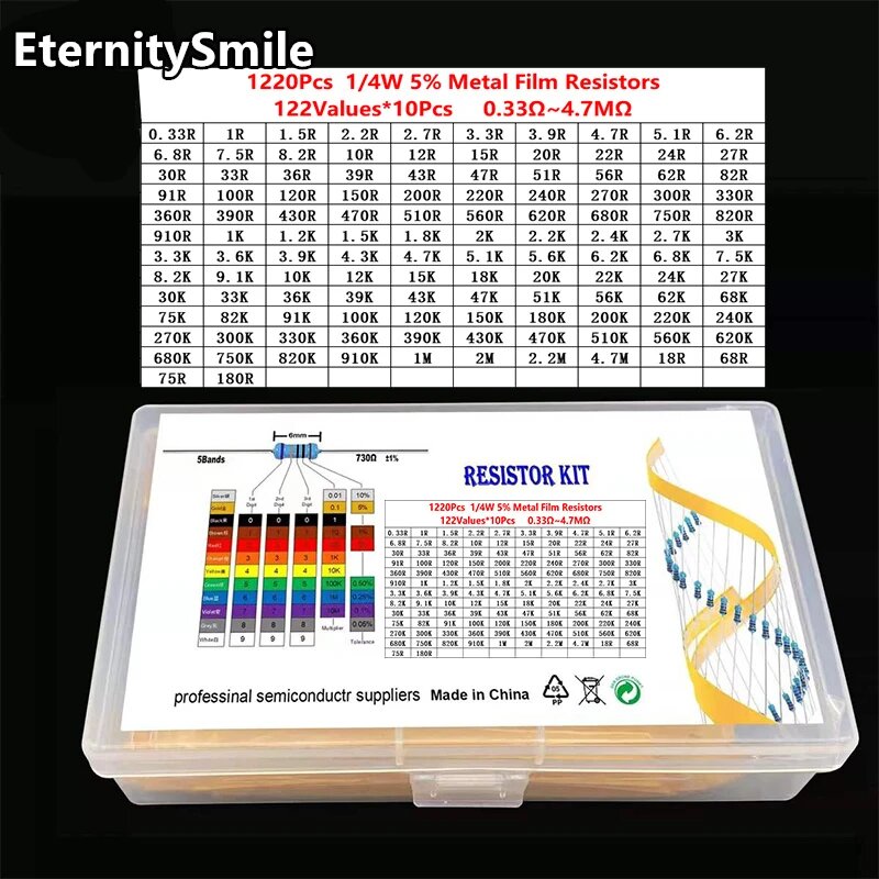 Набор металлопленочных резисторов EternitySmile 1220 шт.