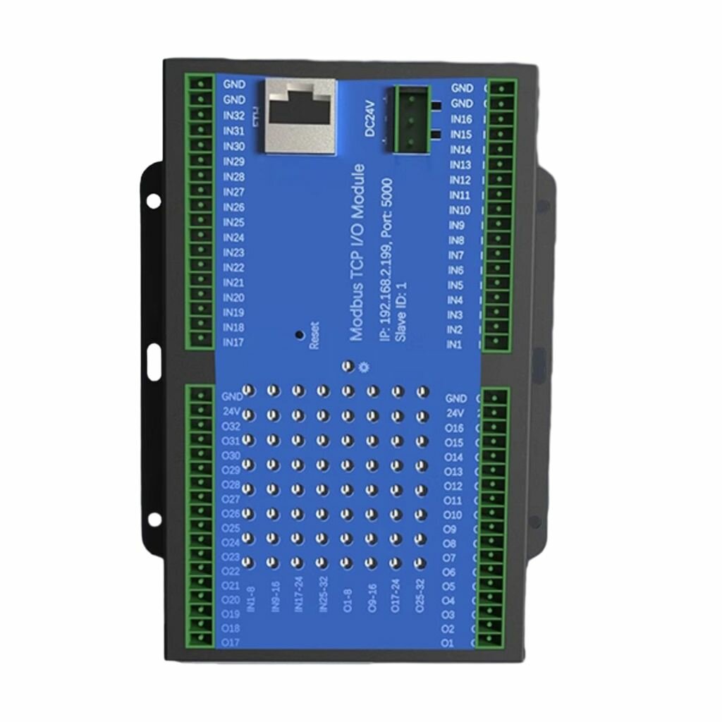 Модуль ввода-вывода Modbus TCP, стандарт сети Ethernet, 16/32 входов и выходов, материал ABS-Серый