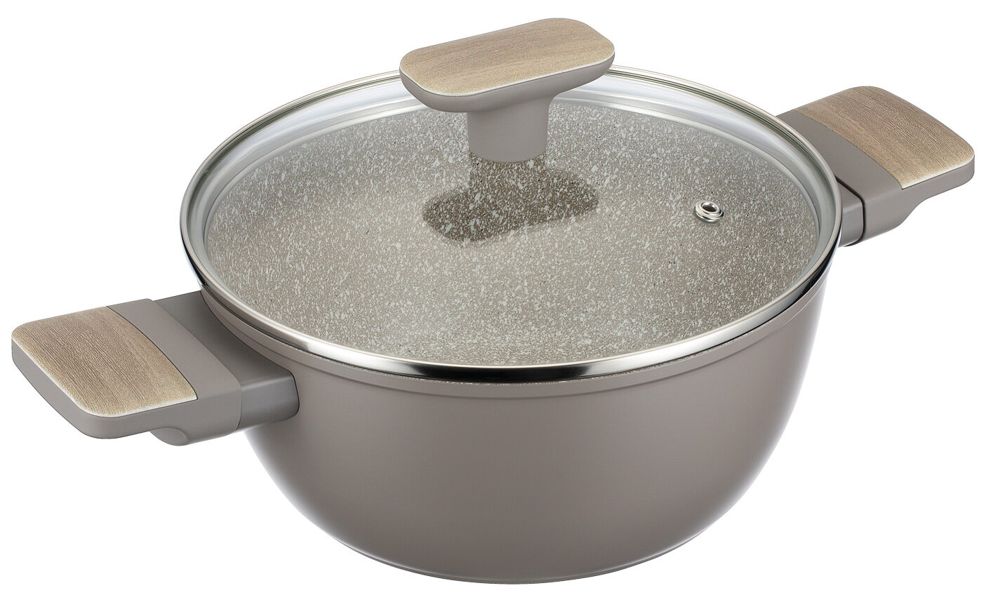 Кастрюля Regent inox Linea LATTE (индукция)/ серый бежевый серый гранит (93-AL-LT-4-24)