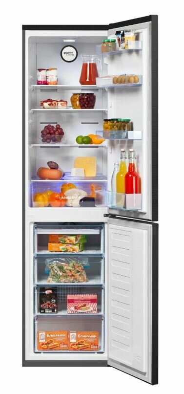 Холодильник BEKO B3R0CNK332HXBR, двухкамерный, черный, с No Frost