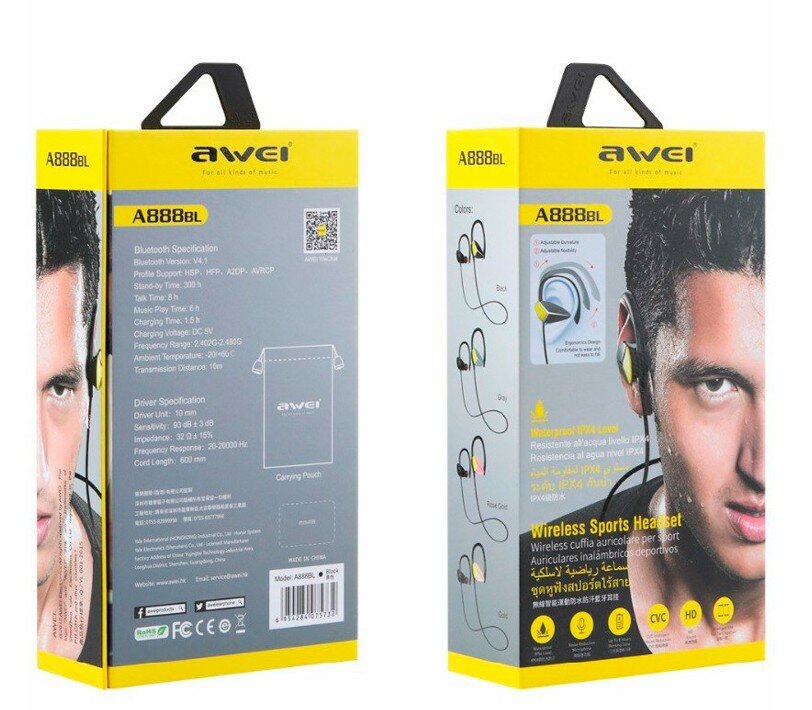 Наушники Bluetooth AWEI A-888 BL