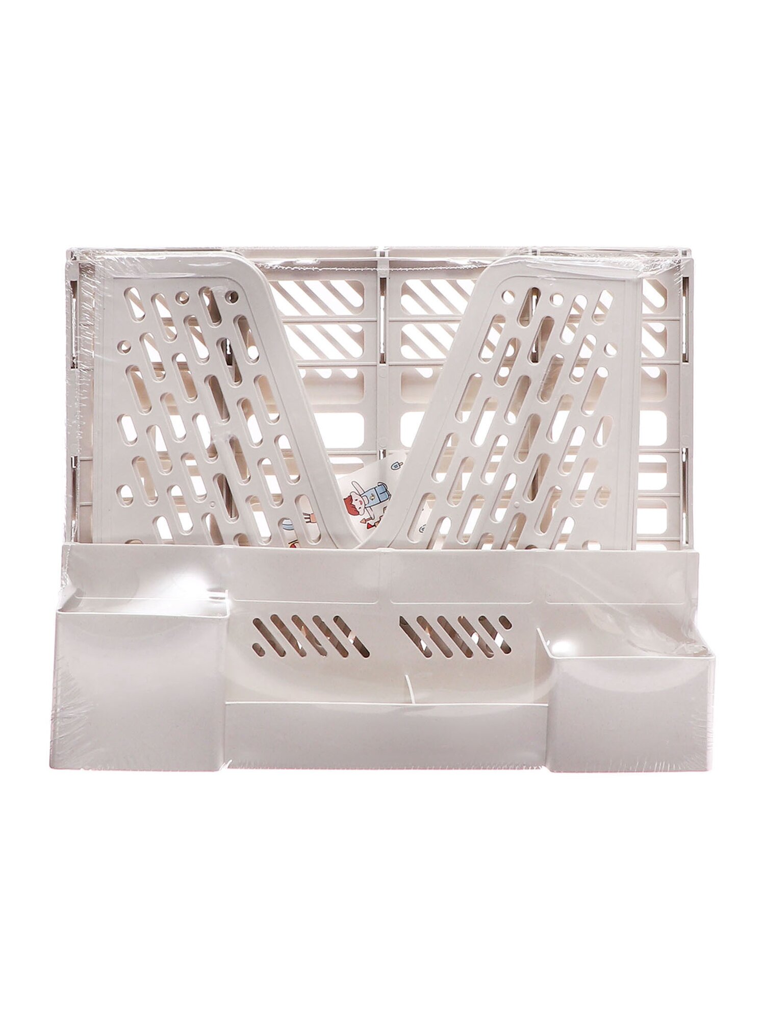 Лоток вертикальный 4 секции с отделениями для пишущих принадлежностей Calligrata белый