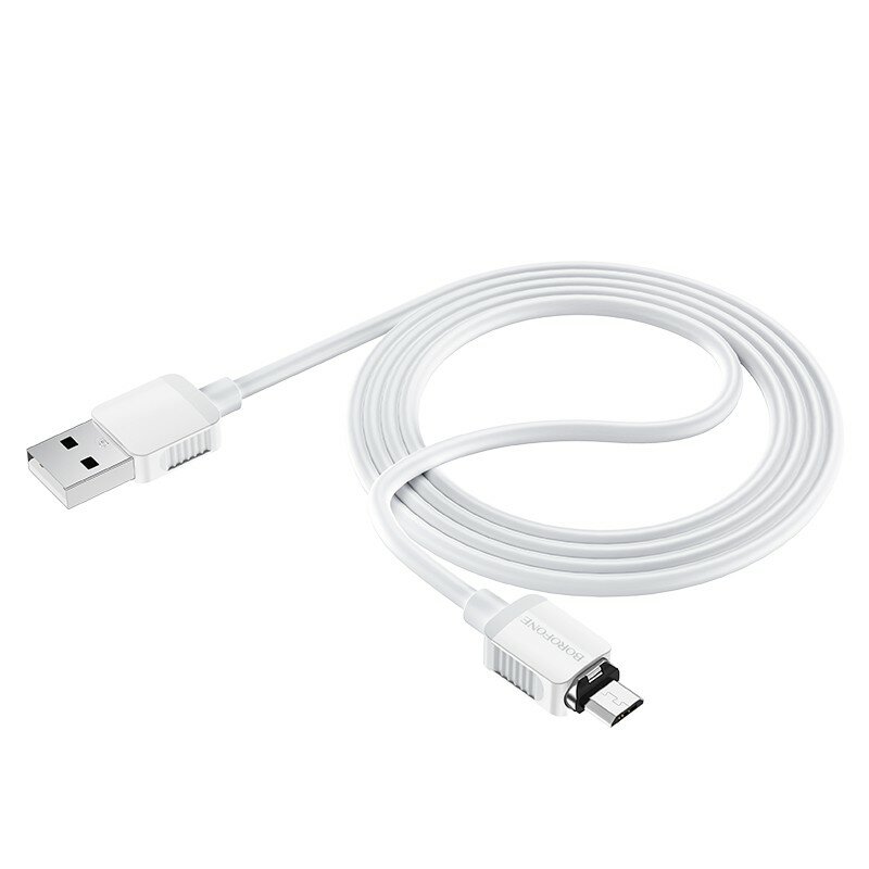 Дата-кабель USB 2.4A для micro USB Borofone BX57 TPE 1м (White)