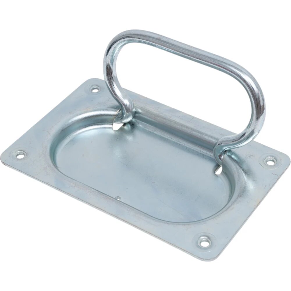 Скрытая ручка для погреба Левша 140x90 цинк У8-2579. Ц, для закрывания — фото 1