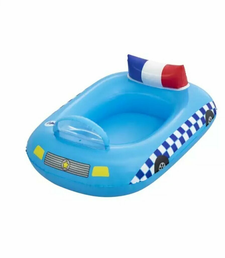 Игрушка для плавания 97х74 см, Bestway, Лодочка Полицейская, со встроенным динамиком, голубая, 34153