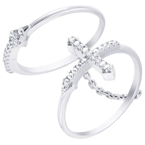 фото Element47 кольцо из серебра 925 пробы с кубическим цирконием mj-2506r_ko_001_wg, размер 18