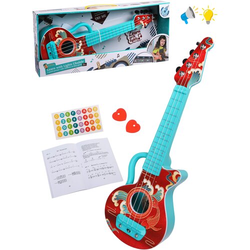 Игрушка музыкальная Гитара Наша Игрушка 4 струны, свет, звук игрушка музыкальная гитара свет звук наша игрушка 5030