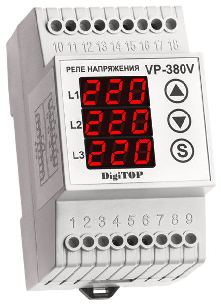 Реле контроля напряжения Digitop Vp-380В - фотография № 1