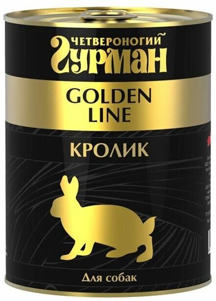 Влажный корм для собак Четвероногий Гурман Golden Line, беззерновой, кролик 1 уп. х 1 шт. х 340 г