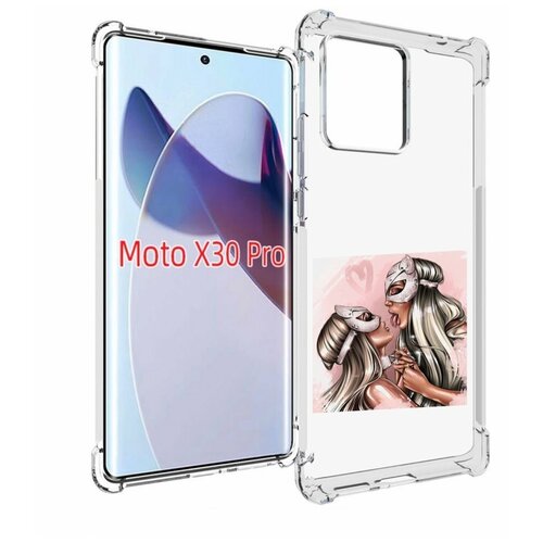 Чехол MyPads девушки-поцелуй женский для Motorola Moto X30 Pro задняя-панель-накладка-бампер