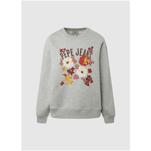 толстовка для женщин, Pepe Jeans London, модель: PL581264, цвет: серый, размер: 44(S)