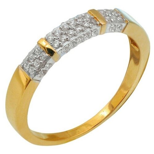 Кольцо Diamond Prime, красное, белое золото, 585 проба, бриллиант, размер 17.5