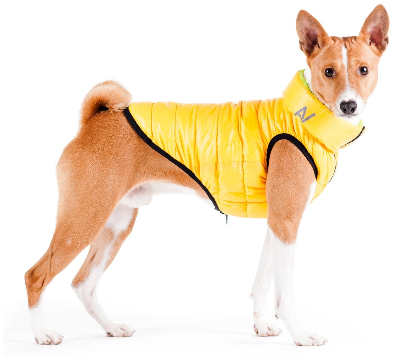 Курточка для собак AiryVest двусторонняя, размер M 40, салатово-желтая - фотография № 6