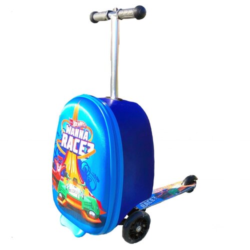 фото Самокат-трансформер городской чемодан-самокат детский хот вилс, hot wheels, чемокат, 25 л.