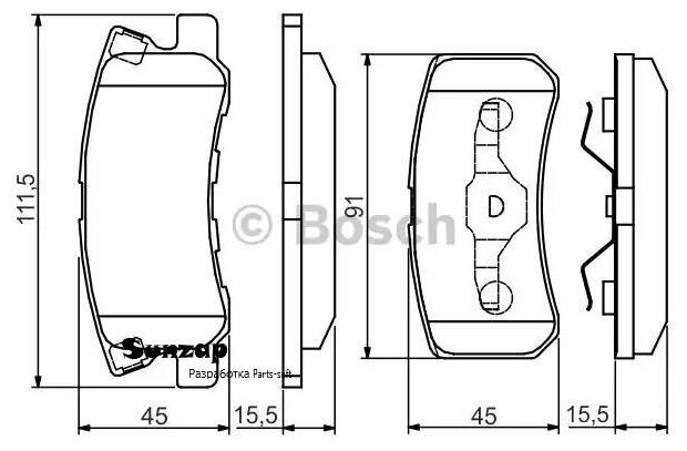 BOSCH 0986495172 Колодки тормозные MITSUBISHI ASX, Outlander (06-), Pajero (00-) задние (4шт.) BOSCH