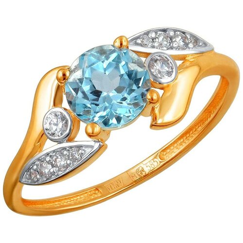 фото Эстет кольцо с топазом и фианитами из красного золота 01к3111603р-1, размер 16.5