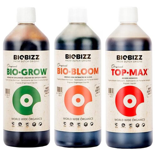 Комплект удобрений Biobizz Grow + Bloom + TopMax 3шт по 1л