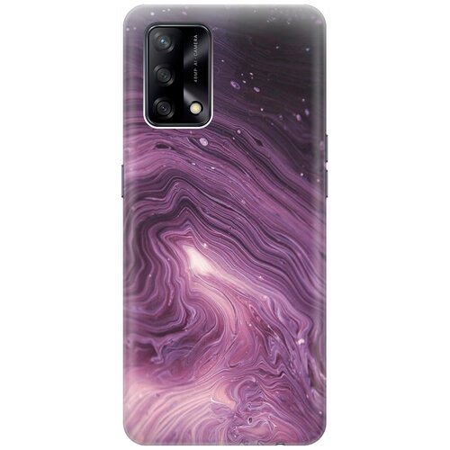 фото Re:pa накладка transparent для oppo a74 с принтом "бело-фиолетовые краски"