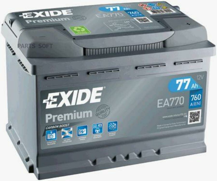 Аккумуляторная батарея EXIDE PREMIUM EA770 EXIDE / арт. EA770 - (1 шт)