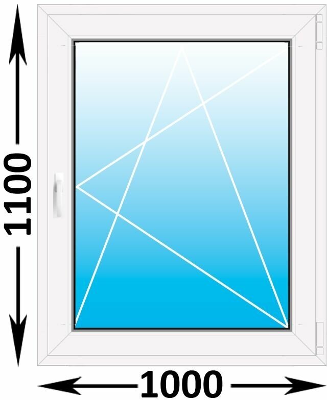 Пластиковое окно Veka WHS одностворчатое 1000x1100 (ширина Х высота) (1000Х1100)