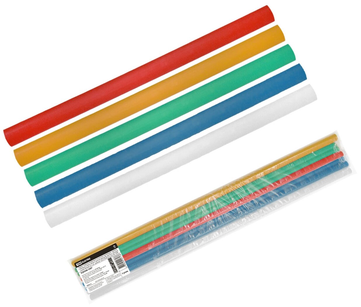 Трубки термоусаживаемые клеевые набор 5 цветов по 2 шт. ТТкНГ(3:1)-95/30 TDM Electric (SQ0548-1607)