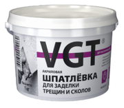 Шпатлевка VGT акриловая для заделки сколов и трещин, белый, 1 кг