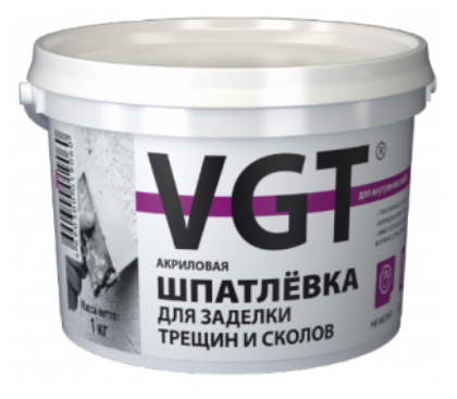 Шпатлевка акриловая для заделки сколов и трещин VGT (1кг)