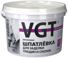 Шпатлевка акриловая для заделки сколов и трещин VGT (1кг)