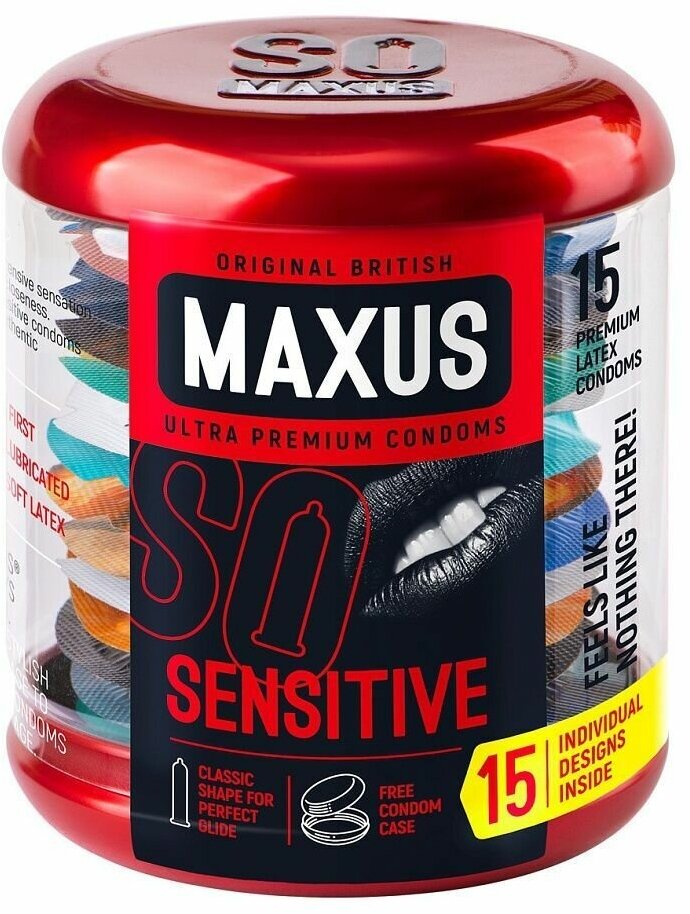 Ультратонкие презервативы MAXUS Sensitive - 15 шт.