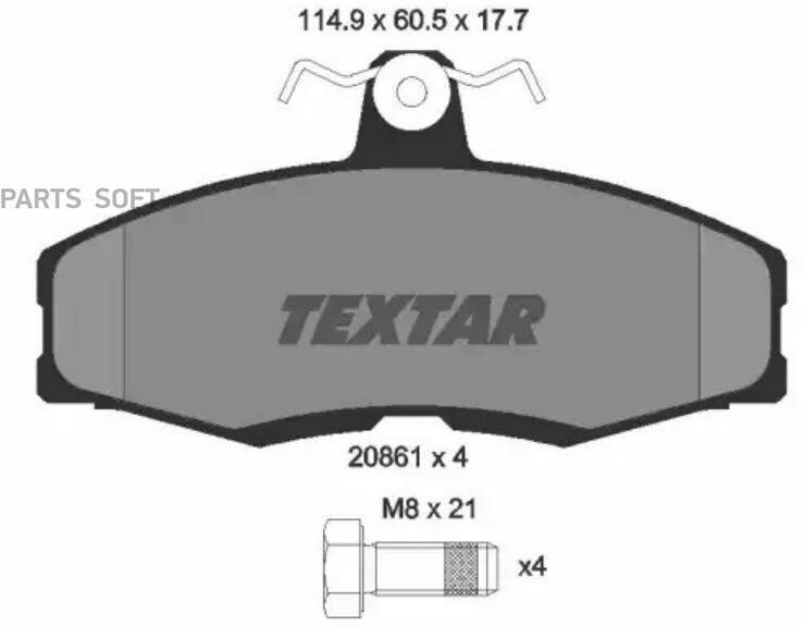 TEXTAR 2086105 Колодки тормозные дисковые | перед |