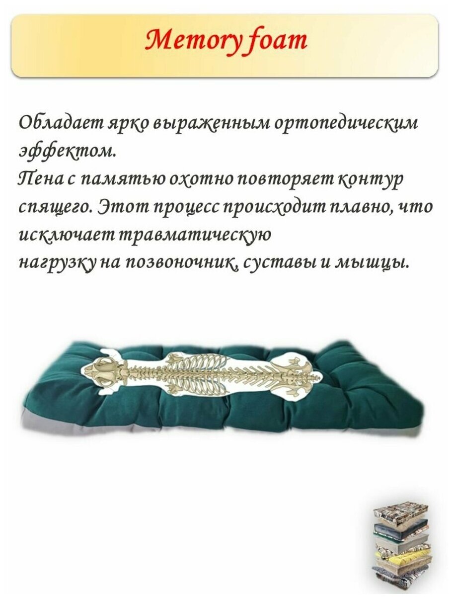 Лежанка для собак со съемным чехлом в комплекте, газетный принт, 97х62х10 см - фотография № 6