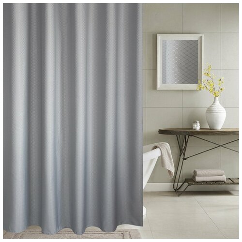 Штора для ванной Carnation Home Fashions Grace Jacquard Grey 300х200 см