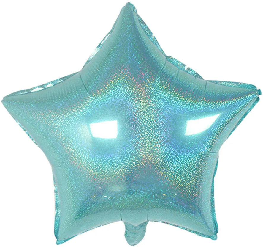 Воздушный шар фольгированный Grabo звезда голографическая Тиффани, 46 см
