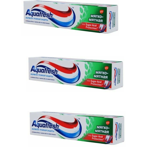 Aquafresh Зубная паста Тотал Кэа 3, Мягко-мятная, 50 мл, 3 шт зубная паста aquafresh мягко мятн 50мл 6шт