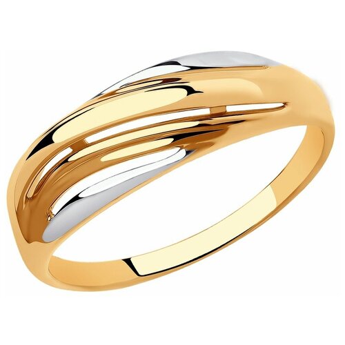 Кольцо Diamant, красное, желтое золото, 585 проба, размер 16.5