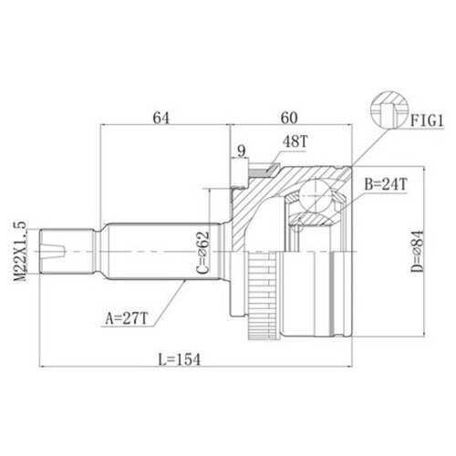 DOUBLE-FORCE DFCV866 Шрус привода DOUBLE FORCE, с ABS